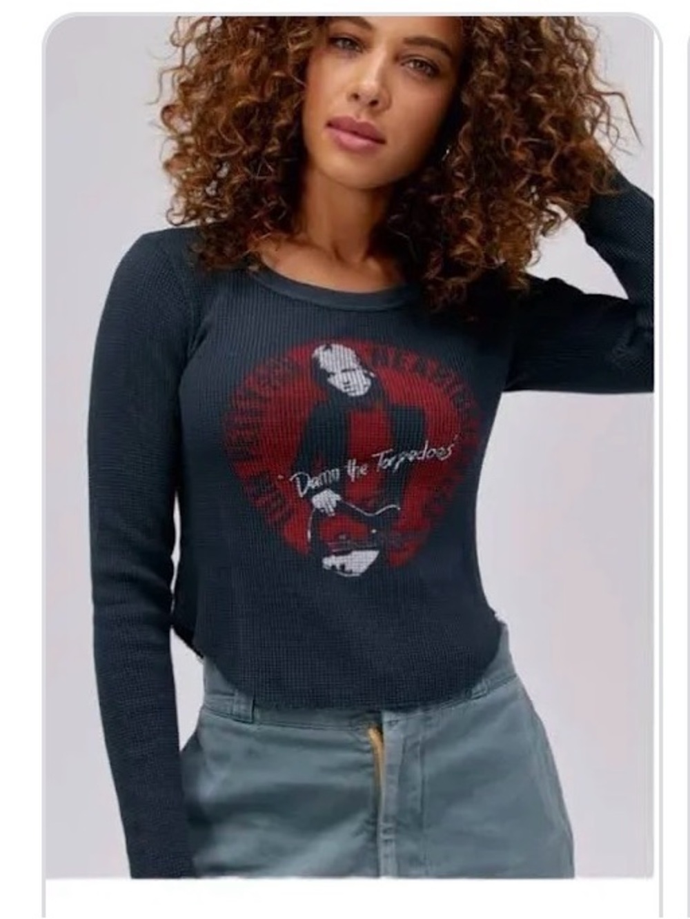 Daydreamer LA Tom Petty thermal slightly cropped long sleeve Tee
